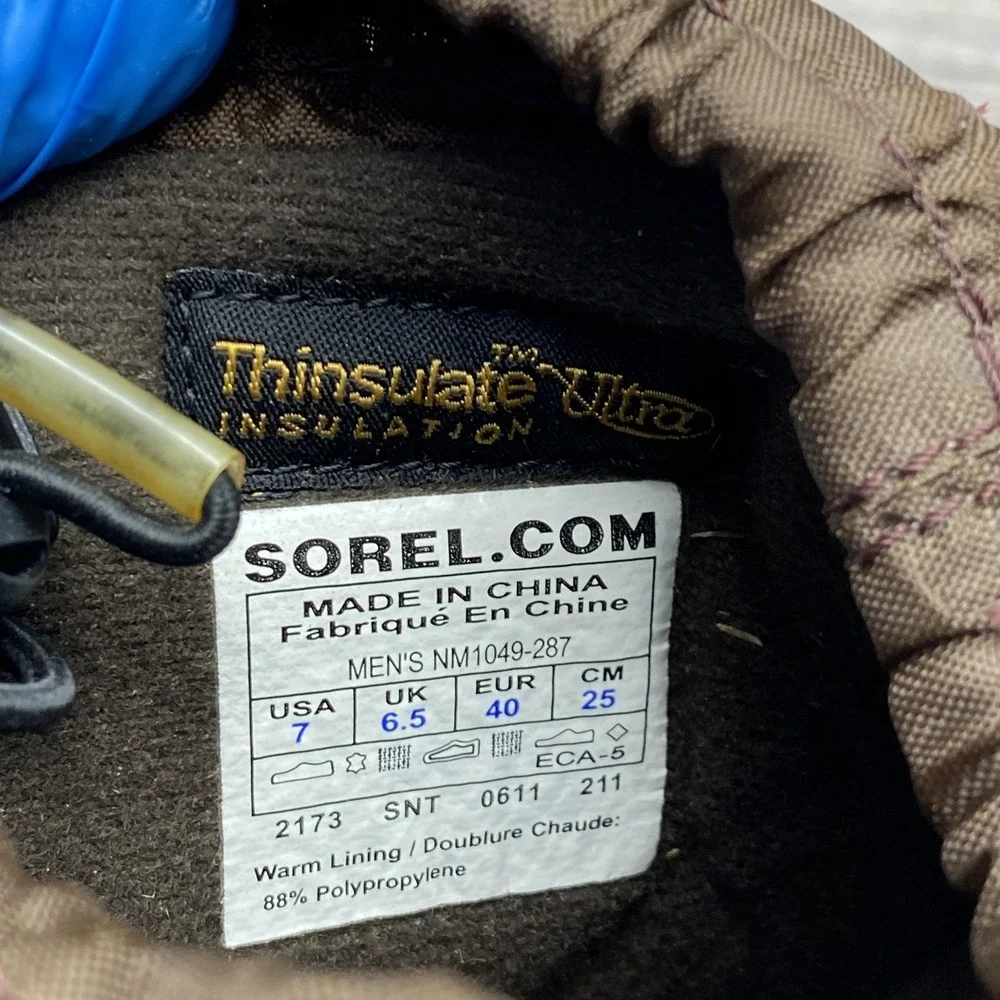 Sorel Boots Mens Size 7 Brown Leather Insulated Waterproof Winter Snow Hiking‎